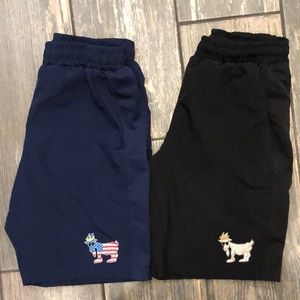 2 GOAT USA Athletic Shorts - Black and Blue
